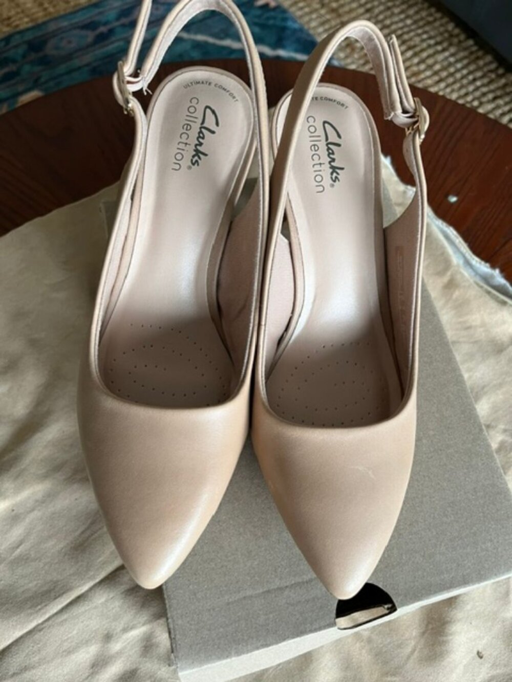 Clarks Leather  Kataleyna Step Pump Sling back SIZE 7 W